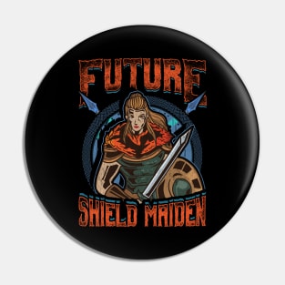 Female Viking Future Shield Maiden Warrior Pin