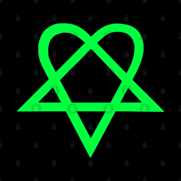 Bam Margera Heartagram HIM Lime Green by The_Shape