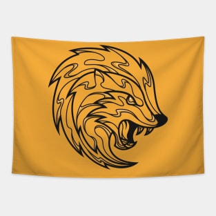 yellow and black loyal badger. line Tapestry