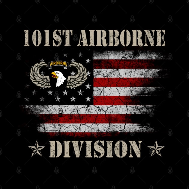 Proud 101st Airborne Division Veteran American Flag Gift by floridadori