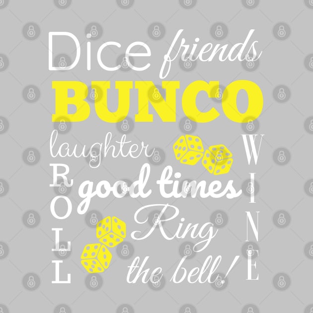 Bunco Word Cloud Dice Game Night by MalibuSun