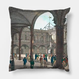 Gentlemen in a square with arches Pillow