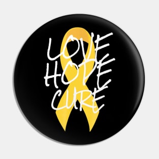 Love Hope Cure Sarcoma T shirt Sarcoma Cancer Pin