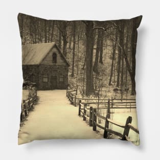 Winter Scene in Connecticut Pillow