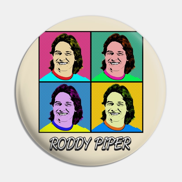 roddy piper 80s Pop Art Style Pin by ArtGaul