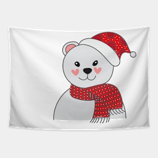 Cute Winter Polar Bear Tapestry