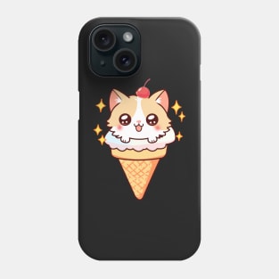 Kawaii Ice Cream Cat Pattern Phone Case