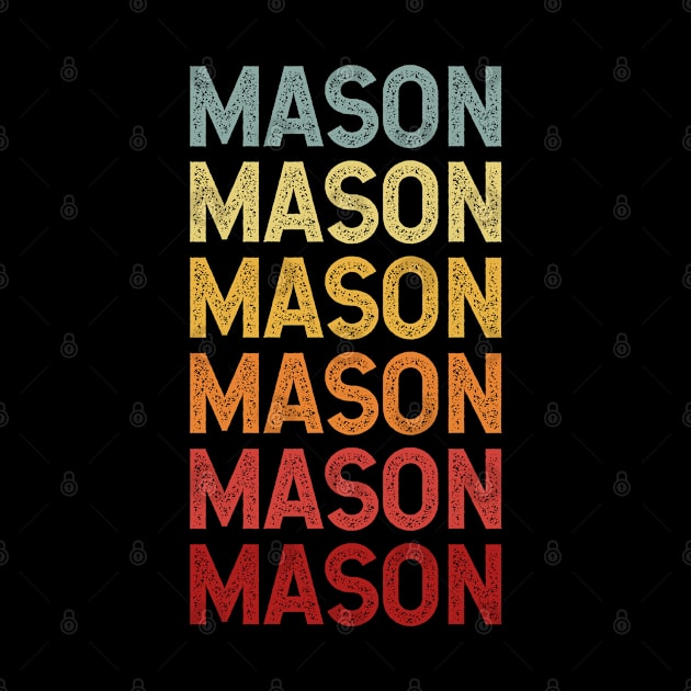 Mason Name Vintage Retro Gift Named Mason by CoolDesignsDz