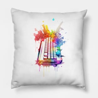 Colourful Keyboard - I love programming Pillow