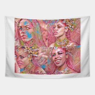COMING SOON! YOU CAN REQUEST THE REMOVAL OF THE PINK WAVY LINES OR CUSTOMIZE THE COLOR OF THE WAVY LINES OR TEXT.       Vamp Pt.1 Tapestry