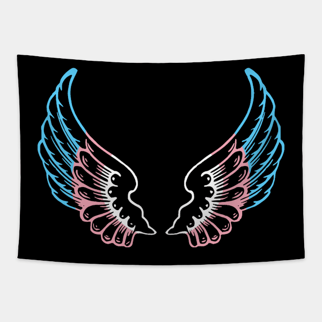 Trans Pride Wings Tapestry by VernenInk