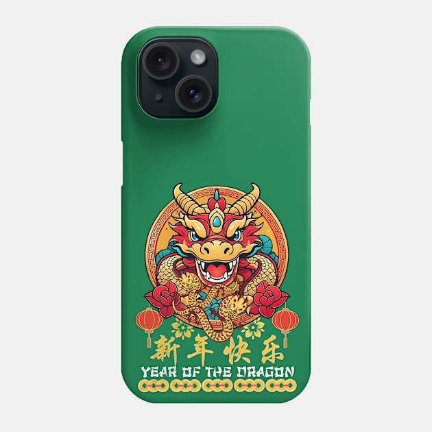 Chinese Dragon Horoscope and Happy New Lunar Year Phone Case by alcoshirts