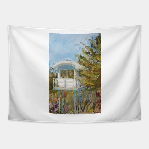 Bonny surf tower - plein air Tapestry by Terrimad