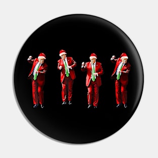 Funny Trump Dance Santa Claus Christmas Pin