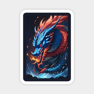 Red and blue Chinese dragon Magnet