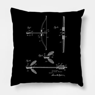 Archery Bow Vintage Patent Drawing Pillow