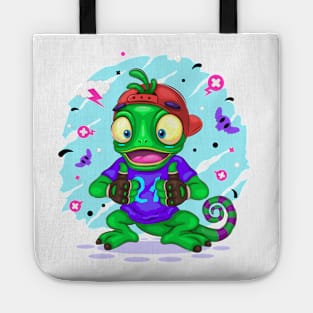 Chameleon Cartoon Character Tote