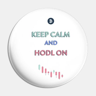 Bitcoin T-Shirt KEEP CALM AND HODL ON Pin