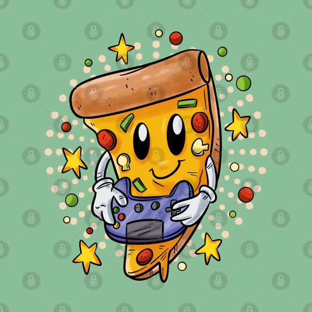 Cute Pizza Gamer by pako-valor