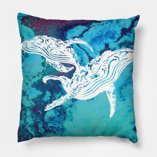 Whales art Pillow