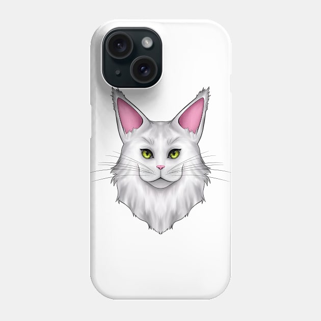 White Mainecoon Cat Phone Case by Cat Club