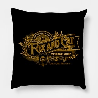 The Fox and Cat Vintage Pillow