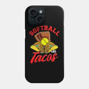 Cute Softball and Tacos Novelty Soft Ball Player Phone Case