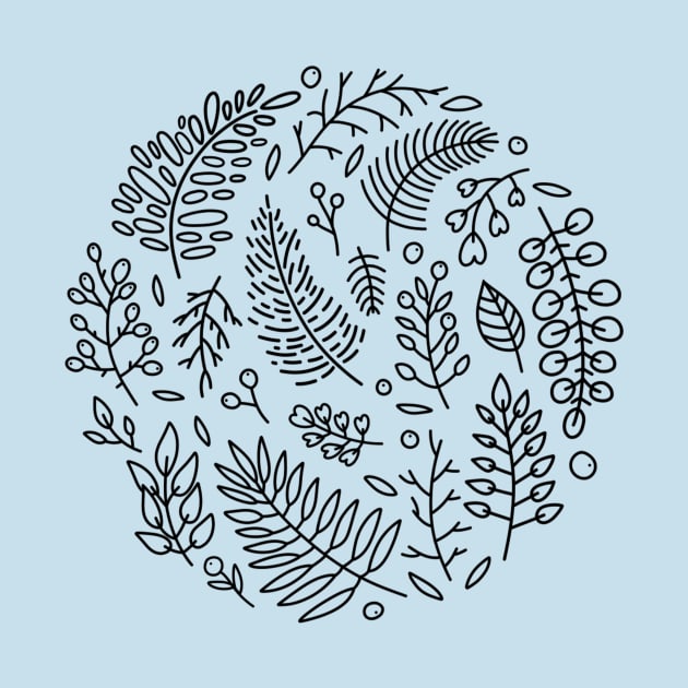 Floral botanical hand drawn vector circle print by Katye Katherine!