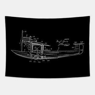 Airplane Vintage Patent Drawing Tapestry