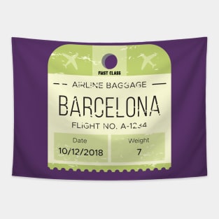 Barcelona Spain luggage tag Tapestry