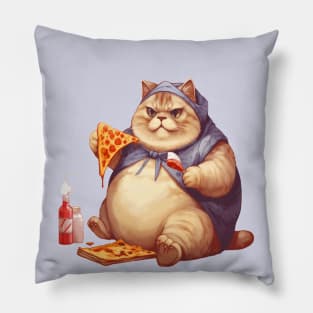 CAT WITH PIZZA Pillow