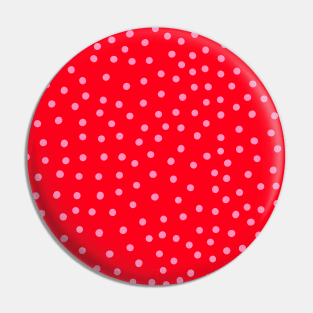 Pink Polka Dot Spots on Red Pattern Pin