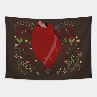 Floral Heart Tapestry