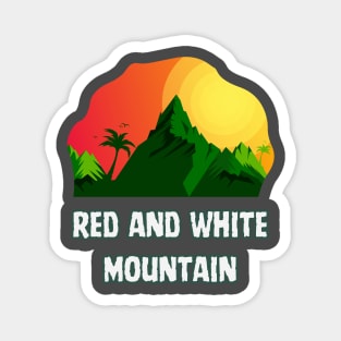 Red and White Mountain Magnet