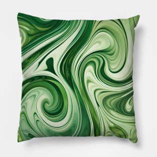 Abstract Green Swirls Pillow