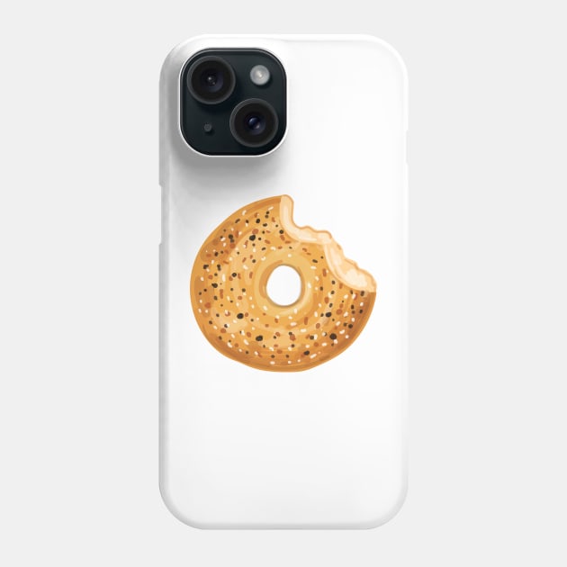 Half eaten bagel watercolor Phone Case by SouthPrints