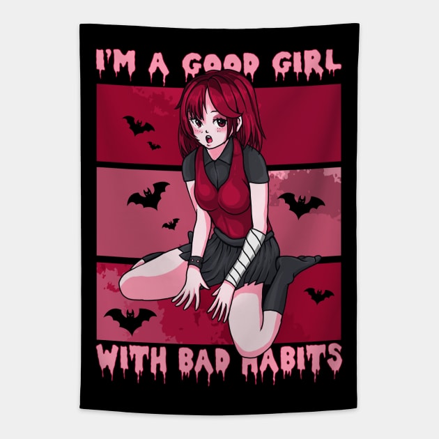 Good Girl With Bad Habits Tapestry by AngelFlame