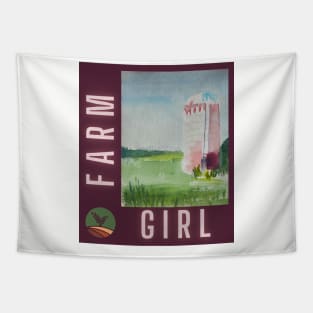 Farm Girl & Silo v2 Tapestry