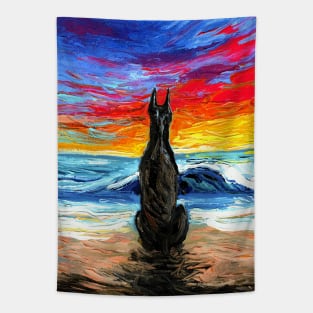 Beach Days - Doberman Tapestry