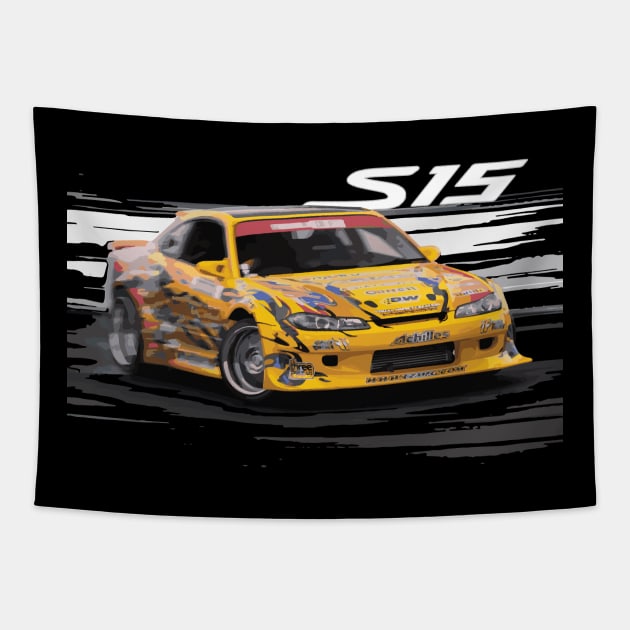 nissan s15 formula drift pro 1 car adam lz lzmfg Tapestry by cowtown_cowboy