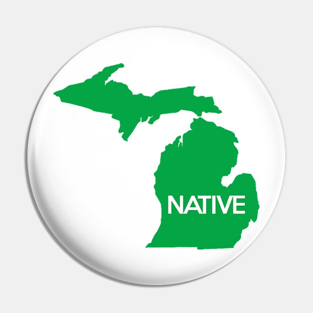 Michigan Native MI Pride Detroit Home Green Pin by mindofstate