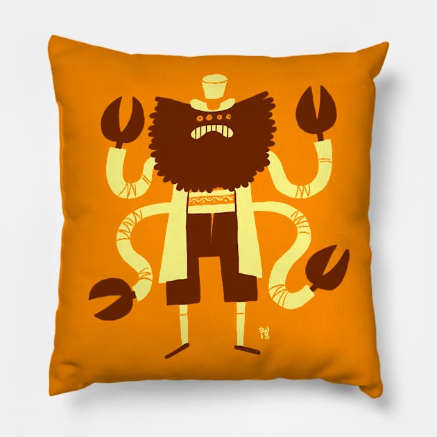 Monster Boy 14 Pillow by washburnillustration