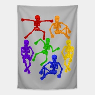 Rainbow Skeletons Tapestry