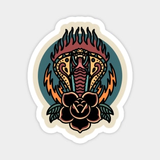 flaming cobra tattoo t-shirt Magnet