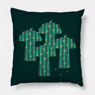 Dark green mushroom cactus Pillow