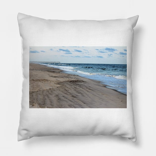 Carolina Beach In August Pillow by Cynthia48