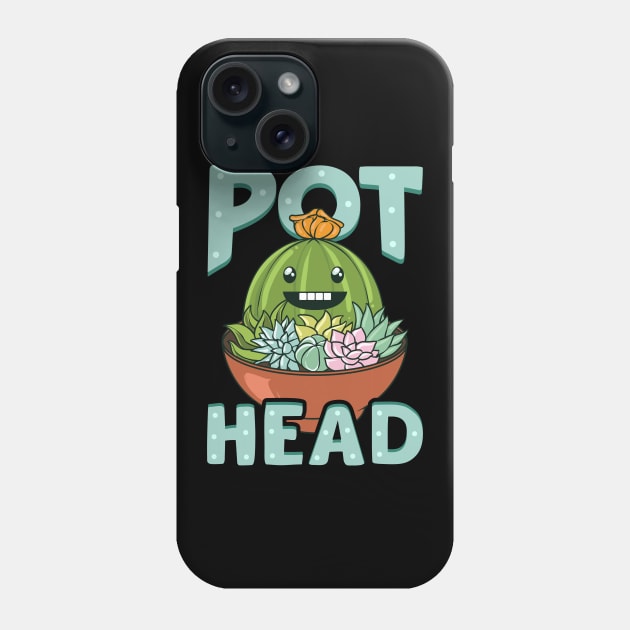 Cute & Funny Pot Head Plant Obsessed Gardening Pun Phone Case by theperfectpresents