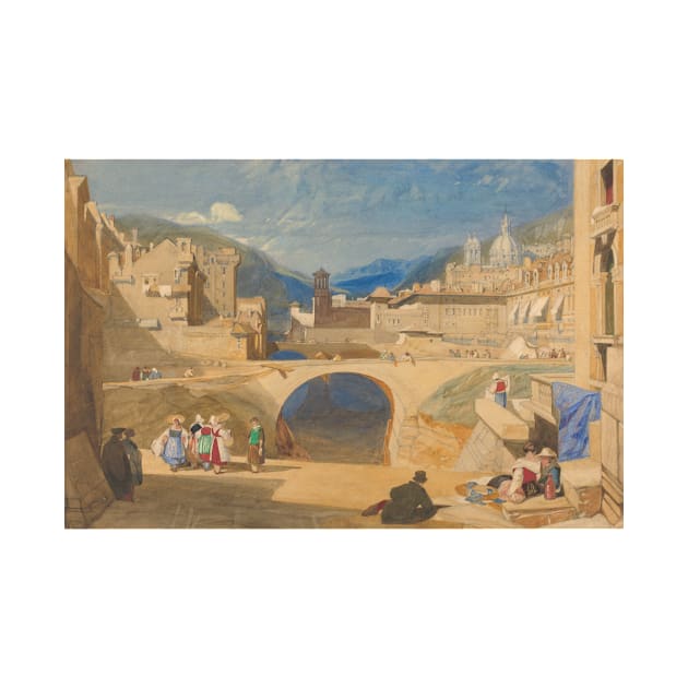 Bridge in a Continental Town by John Sell Cotman by Classic Art Stall