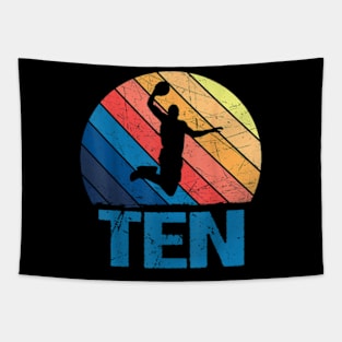 10th Birthday Basketball 10 Years Old Boy Girl Tapestry