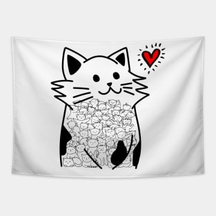 Cats Brighten Up My Heart (Black) Tapestry